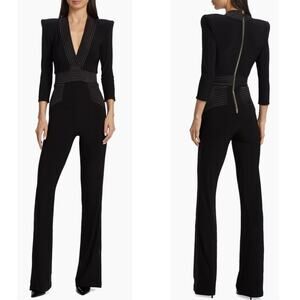 Zhivago Eye of Horus Black Flare Legged Long Sleeve Jumpsuit Size 2